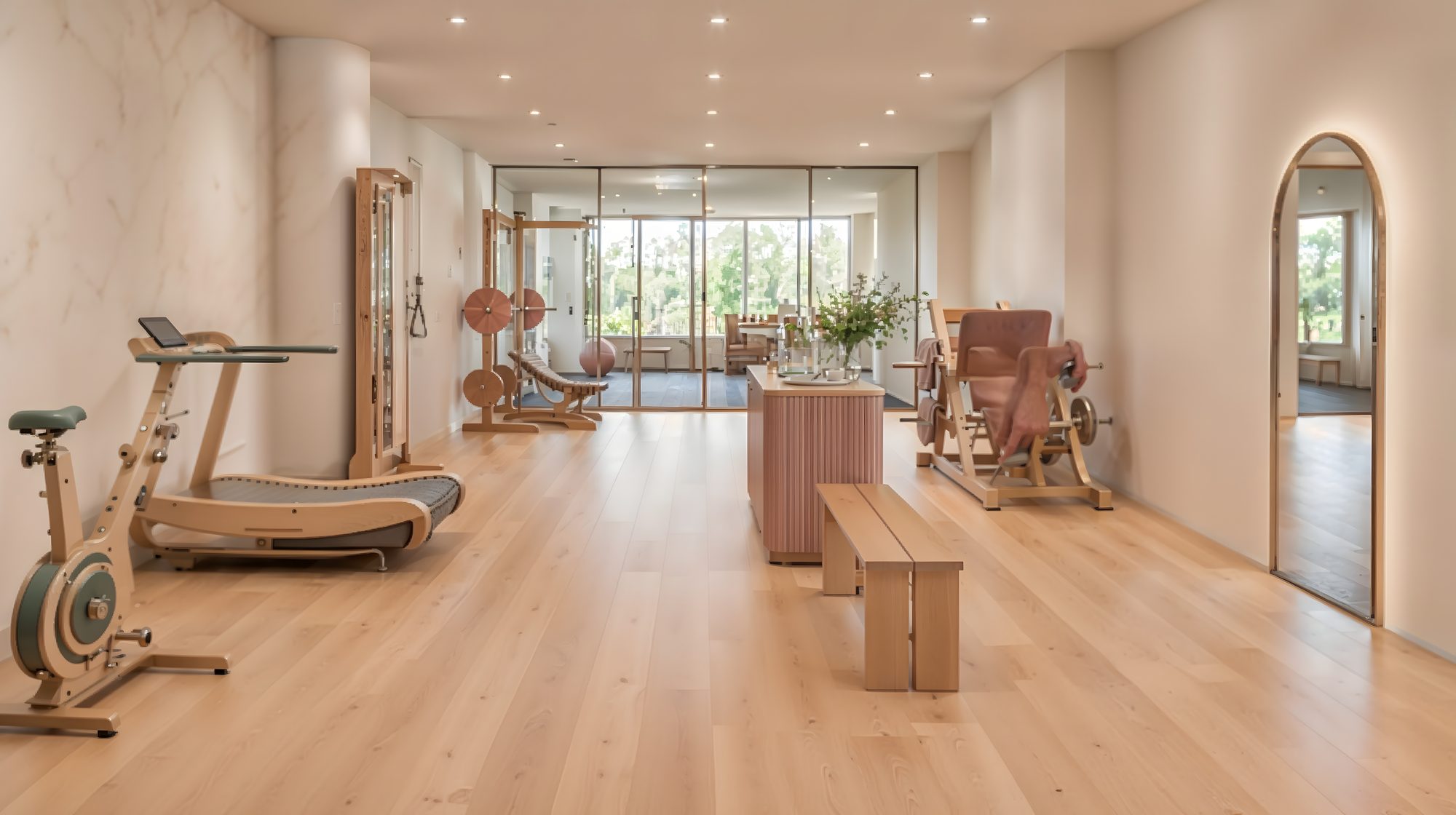 Pogled od recepcije proti Peach studiu